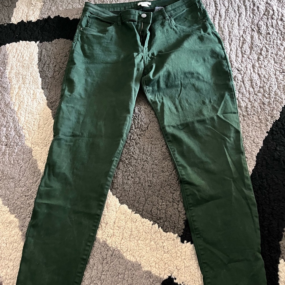 Dark green skinny jeans
